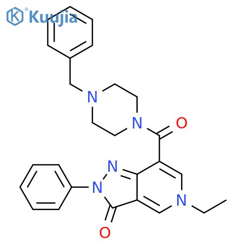 7-(4-benzylpiperazine-1-carbonyl)-5-ethyl-2-phenyl-2H,3H,5H-pyrazolo4,3-cpyridin-3-one structure