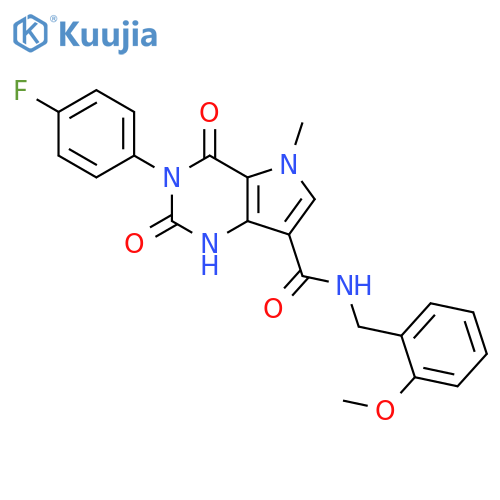 3-(4-fluorophenyl)-N-(2-methoxyphenyl)methyl-5-methyl-2,4-dioxo-1H,2H,3H,4H,5H-pyrrolo3,2-dpyrimidine-7-carboxamide structure