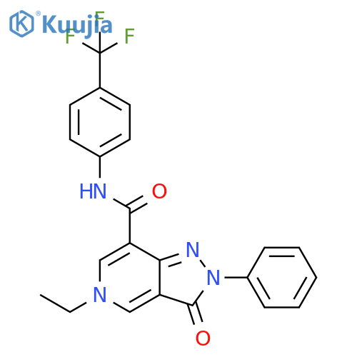 5-ethyl-3-oxo-2-phenyl-N-4-(trifluoromethyl)phenyl-2H,3H,5H-pyrazolo4,3-cpyridine-7-carboxamide structure