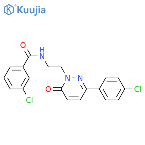 3-chloro-N-{2-3-(4-chlorophenyl)-6-oxo-1,6-dihydropyridazin-1-ylethyl}benzamide structure