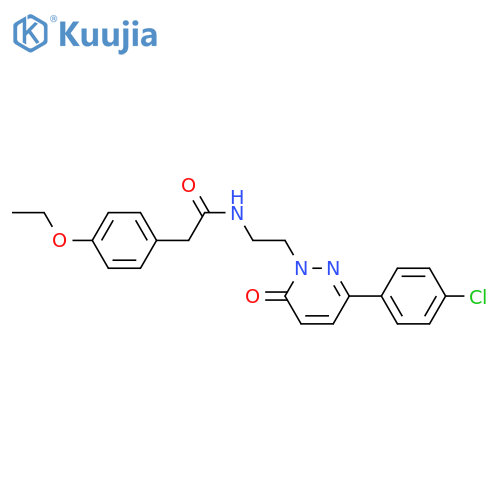 N-{2-3-(4-chlorophenyl)-6-oxo-1,6-dihydropyridazin-1-ylethyl}-2-(4-ethoxyphenyl)acetamide structure