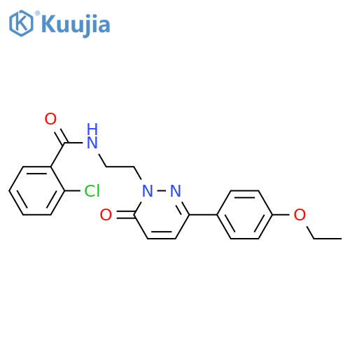 2-chloro-N-{2-3-(4-ethoxyphenyl)-6-oxo-1,6-dihydropyridazin-1-ylethyl}benzamide structure