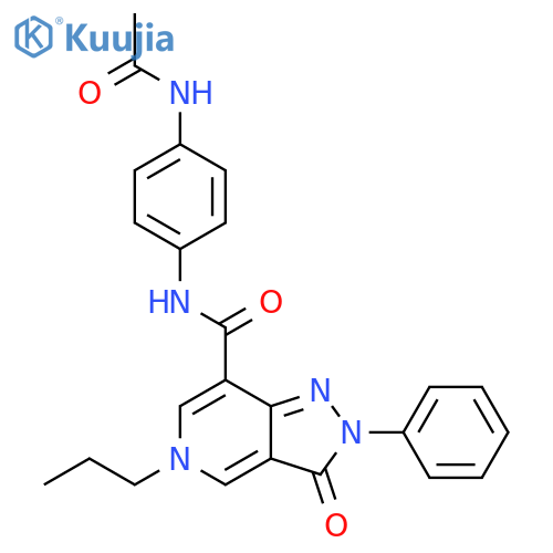 N-(4-acetamidophenyl)-3-oxo-2-phenyl-5-propyl-2H,3H,5H-pyrazolo4,3-cpyridine-7-carboxamide structure