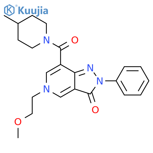 5-(2-methoxyethyl)-7-(4-methylpiperidine-1-carbonyl)-2-phenyl-2H,3H,5H-pyrazolo4,3-cpyridin-3-one structure