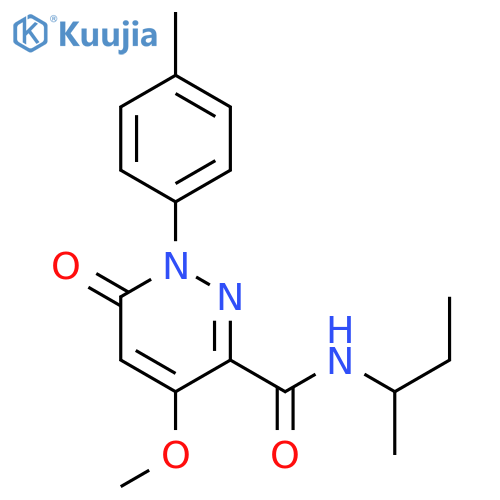 N-(butan-2-yl)-4-methoxy-1-(4-methylphenyl)-6-oxo-1,6-dihydropyridazine-3-carboxamide structure