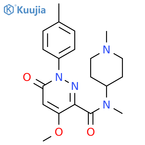 4-methoxy-N-methyl-1-(4-methylphenyl)-N-(1-methylpiperidin-4-yl)-6-oxo-1,6-dihydropyridazine-3-carboxamide structure
