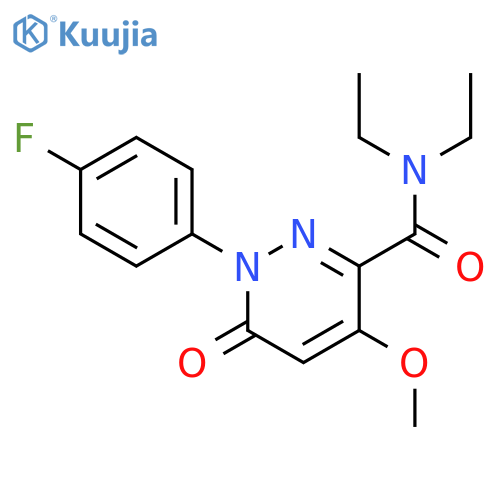 N,N-diethyl-1-(4-fluorophenyl)-4-methoxy-6-oxo-1,6-dihydropyridazine-3-carboxamide structure