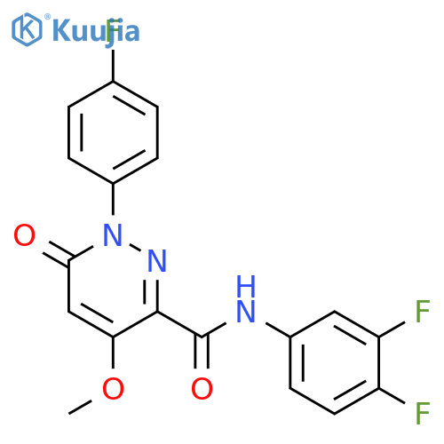 N-(3,4-difluorophenyl)-1-(4-fluorophenyl)-4-methoxy-6-oxo-1,6-dihydropyridazine-3-carboxamide structure