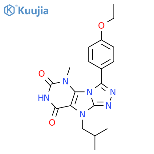 3-(4-ethoxyphenyl)-5-methyl-9-(2-methylpropyl)-5H,6H,7H,8H,9H-1,2,4triazolo3,4-hpurine-6,8-dione structure