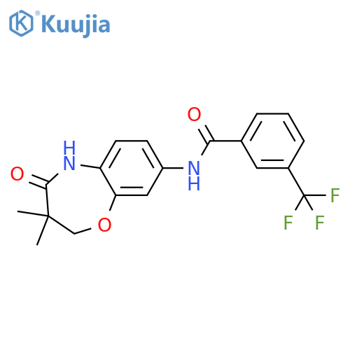 N-(3,3-dimethyl-4-oxo-2,3,4,5-tetrahydro-1,5-benzoxazepin-8-yl)-3-(trifluoromethyl)benzamide structure