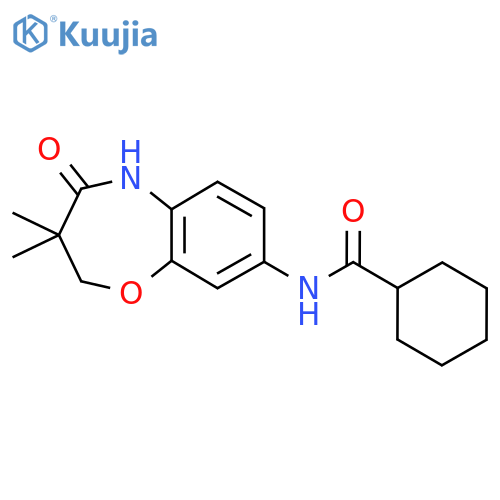 N-(3,3-dimethyl-4-oxo-2,3,4,5-tetrahydro-1,5-benzoxazepin-8-yl)cyclohexanecarboxamide structure