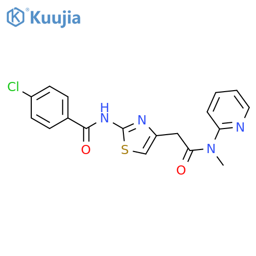 4-chloro-N-4-({(pyridin-2-yl)methylcarbamoyl}methyl)-1,3-thiazol-2-ylbenzamide structure