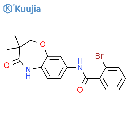 2-bromo-N-(3,3-dimethyl-4-oxo-2,3,4,5-tetrahydro-1,5-benzoxazepin-8-yl)benzamide structure