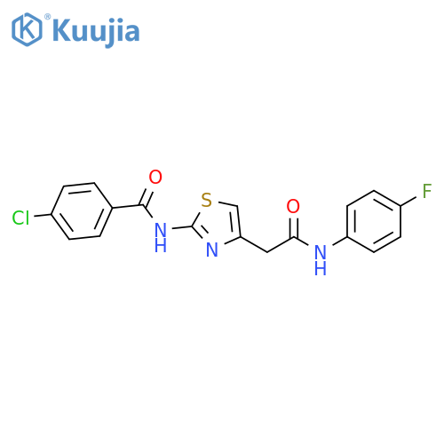 4-chloro-N-(4-{(4-fluorophenyl)carbamoylmethyl}-1,3-thiazol-2-yl)benzamide structure