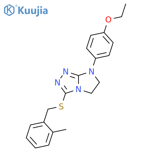 7-(4-ethoxyphenyl)-3-{(2-methylphenyl)methylsulfanyl}-5H,6H,7H-imidazo2,1-c1,2,4triazole structure