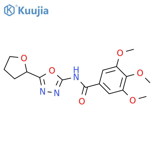 3,4,5-trimethoxy-N-5-(oxolan-2-yl)-1,3,4-oxadiazol-2-ylbenzamide structure