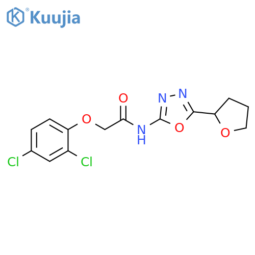 2-(2,4-dichlorophenoxy)-N-5-(oxolan-2-yl)-1,3,4-oxadiazol-2-ylacetamide structure