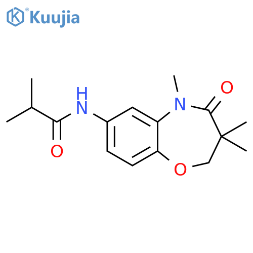 2-methyl-N-(3,3,5-trimethyl-4-oxo-2,3,4,5-tetrahydro-1,5-benzoxazepin-7-yl)propanamide structure