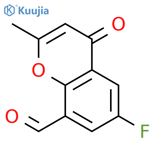 4H-1-Benzopyran-8-carboxaldehyde, 6-fluoro-2-methyl-4-oxo- structure
