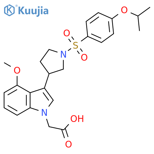 1H-Indole-1-acetic acid,4-methoxy-3-[1-[[4-(1-methylethoxy)phenyl]sulfonyl]-3-pyrrolidinyl]- structure