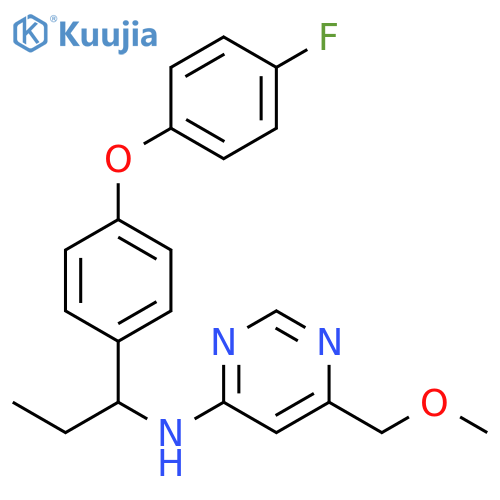 4-Pyrimidinamine,N-[1-[4-(4-fluorophenoxy)phenyl]propyl]-6-(methoxymethyl)- structure