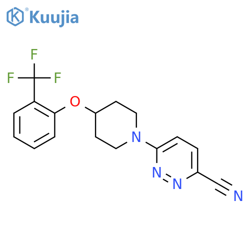 3-Pyridazinecarbonitrile, 6-[4-[2-(trifluoromethyl)phenoxy]-1-piperidinyl]- structure