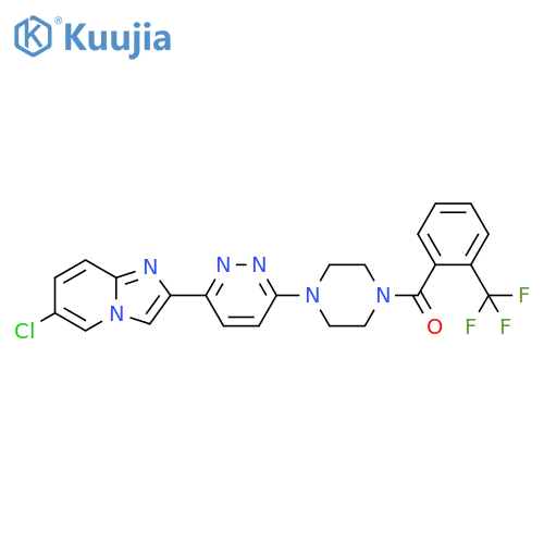 Methanone, [4-[6-(6-chloroimidazo[1,2-a]pyridin-2-yl)-3-pyridazinyl]-1-piperazinyl][2-(trifluoromethyl)phenyl]- structure