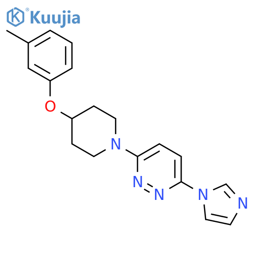 Pyridazine, 3-(1H-imidazol-1-yl)-6-[4-(3-methylphenoxy)-1-piperidinyl]- structure