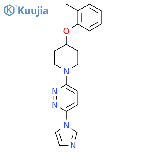 Pyridazine, 3-(1H-imidazol-1-yl)-6-[4-(2-methylphenoxy)-1-piperidinyl]- structure