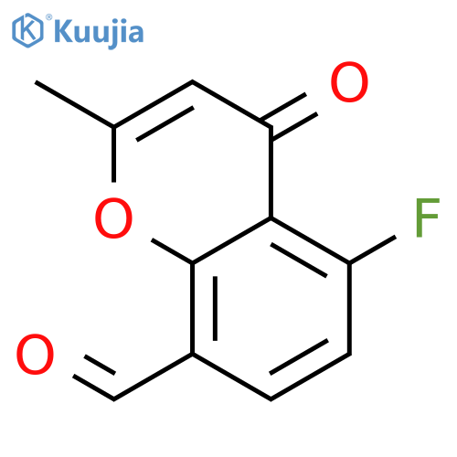 4H-1-Benzopyran-8-carboxaldehyde, 5-fluoro-2-methyl-4-oxo- structure