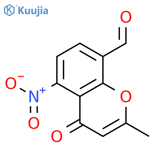 4H-1-Benzopyran-8-carboxaldehyde, 2-methyl-5-nitro-4-oxo- structure