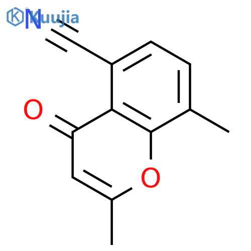 4H-1-Benzopyran-5-carbonitrile, 2,8-dimethyl-4-oxo- structure