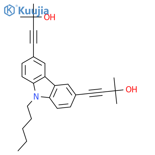 3-Butyn-2-ol, 4,4'-(9-pentyl-9H-carbazole-3,6-diyl)bis[2-methyl- structure