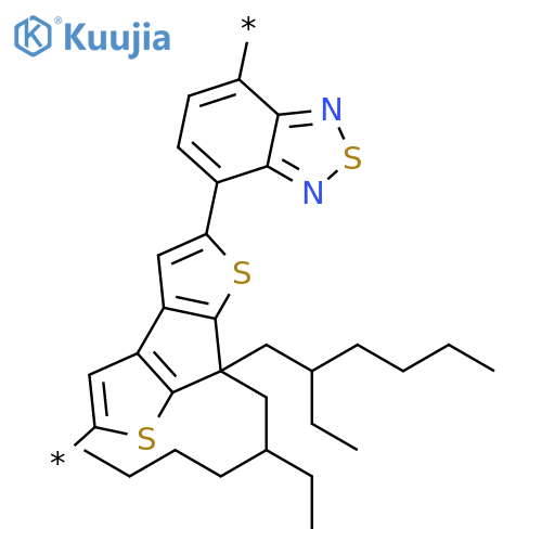 Poly[[7,7-bis(2-ethylhexyl)-7H-cyclopenta[1,2-b:4,3-b']dithiophene-2,5-diyl]-2,1,3-benzothiadiazole-4,7-diyl] structure