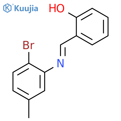 Phenol, 2-[[(2-bromo-5-methylphenyl)imino]methyl]- structure