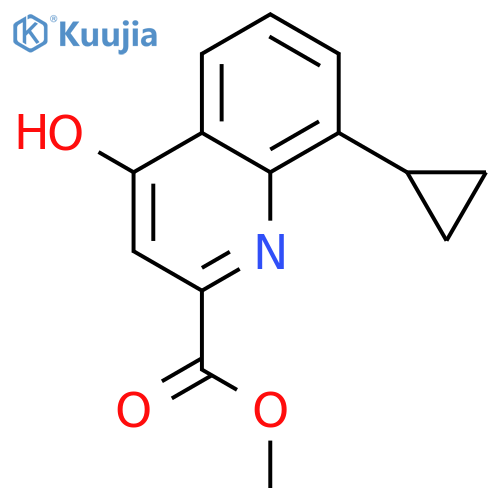 2-Quinolinecarboxylic acid, 8-cyclopropyl-4-hydroxy-, methyl ester structure