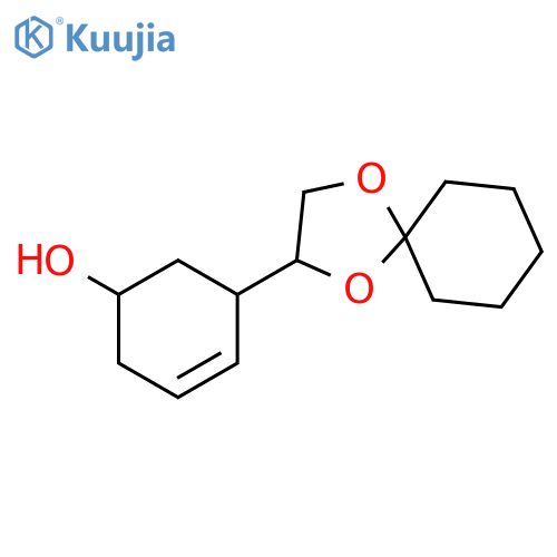 3-Cyclohexen-1-ol, 5-[(2S)-1,4-dioxaspiro[4.5]dec-2-yl]-, (1R,5R)- structure