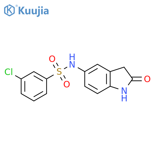 3-chloro-N-(2-oxo-2,3-dihydro-1H-indol-5-yl)benzene-1-sulfonamide structure
