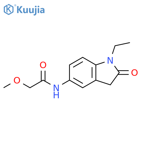 N-(1-ethyl-2-oxo-2,3-dihydro-1H-indol-5-yl)-2-methoxyacetamide structure
