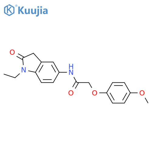 N-(1-ethyl-2-oxo-2,3-dihydro-1H-indol-5-yl)-2-(4-methoxyphenoxy)acetamide structure