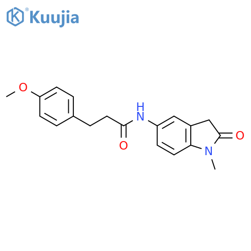 3-(4-methoxyphenyl)-N-(1-methyl-2-oxo-2,3-dihydro-1H-indol-5-yl)propanamide structure