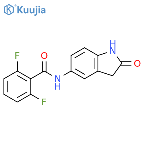 2,6-difluoro-N-(2-oxo-2,3-dihydro-1H-indol-5-yl)benzamide structure