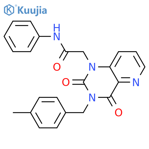 2-{3-(4-methylphenyl)methyl-2,4-dioxo-1H,2H,3H,4H-pyrido3,2-dpyrimidin-1-yl}-N-phenylacetamide structure