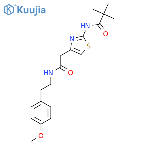 N-4-({2-(4-methoxyphenyl)ethylcarbamoyl}methyl)-1,3-thiazol-2-yl-2,2-dimethylpropanamide structure
