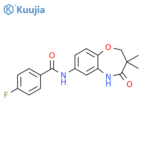N-(3,3-dimethyl-4-oxo-2,3,4,5-tetrahydro-1,5-benzoxazepin-7-yl)-4-fluorobenzamide structure