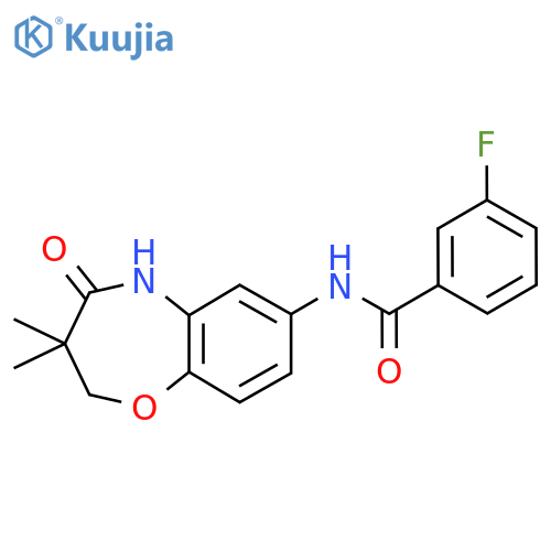 N-(3,3-dimethyl-4-oxo-2,3,4,5-tetrahydro-1,5-benzoxazepin-7-yl)-3-fluorobenzamide structure