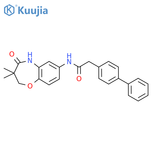 2-{1,1'-biphenyl-4-yl}-N-(3,3-dimethyl-4-oxo-2,3,4,5-tetrahydro-1,5-benzoxazepin-7-yl)acetamide structure