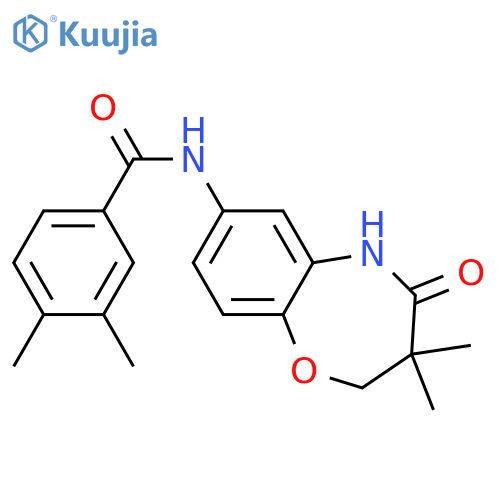 N-(3,3-dimethyl-4-oxo-2,3,4,5-tetrahydro-1,5-benzoxazepin-7-yl)-3,4-dimethylbenzamide structure