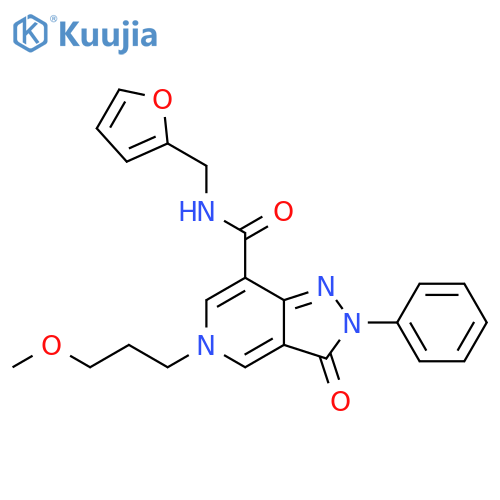 N-(furan-2-yl)methyl-5-(3-methoxypropyl)-3-oxo-2-phenyl-2H,3H,5H-pyrazolo4,3-cpyridine-7-carboxamide structure