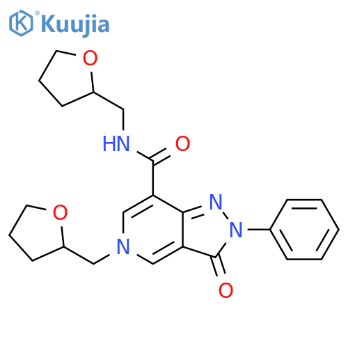 3-oxo-N,5-bis(oxolan-2-yl)methyl-2-phenyl-2H,3H,5H-pyrazolo4,3-cpyridine-7-carboxamide structure